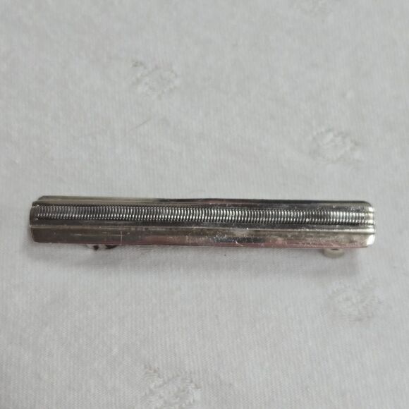 Sterling Silver 925 Hair Clip Barrette Ribbed Design
